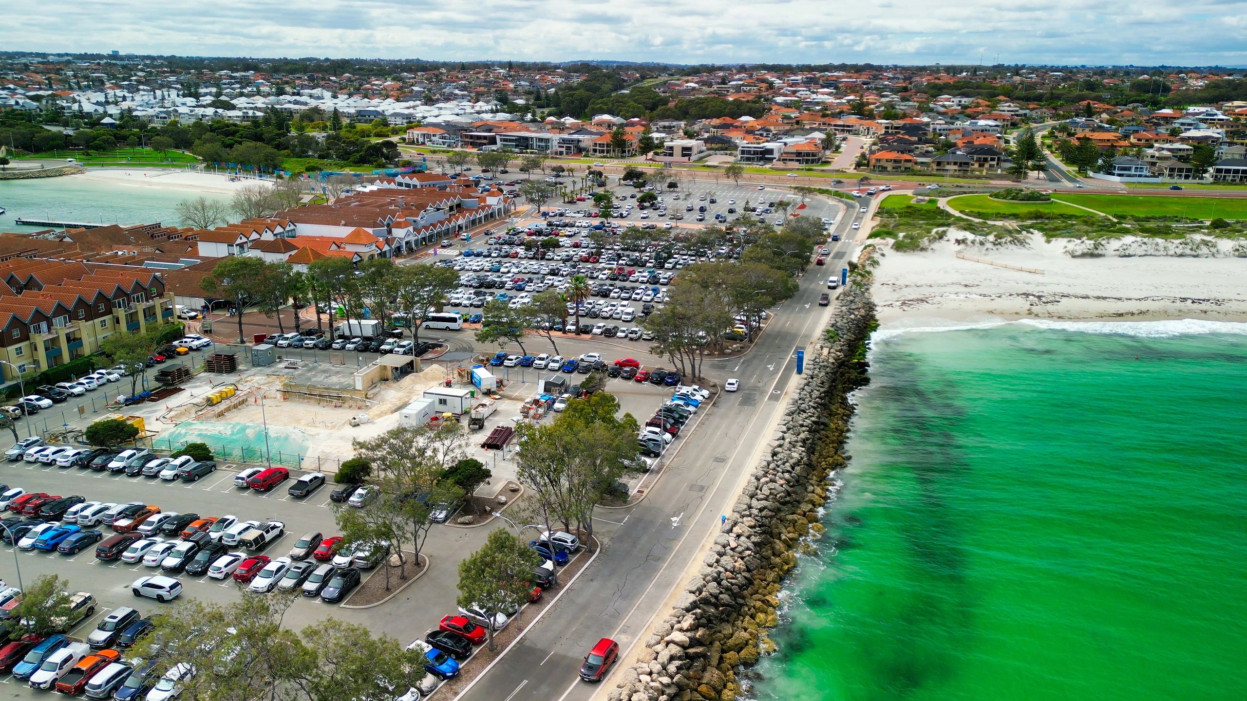 Aerial view of a Western Australia coastline and town