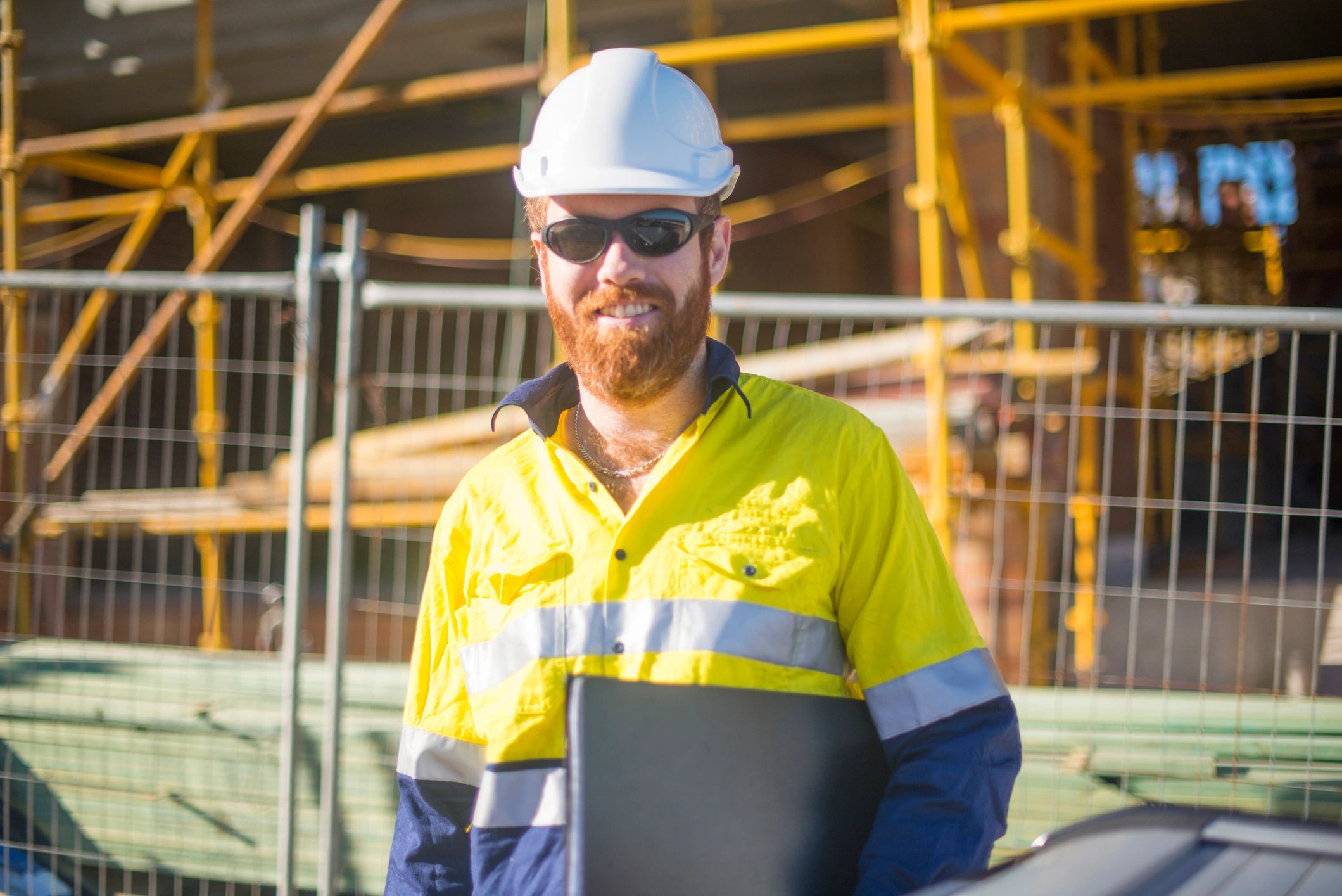Professional site manager portrait outdoors